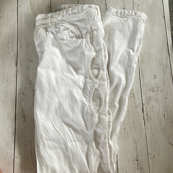 Zara Jeans Zara Jeans With Cut Outs All Down The Leg Straight Leg